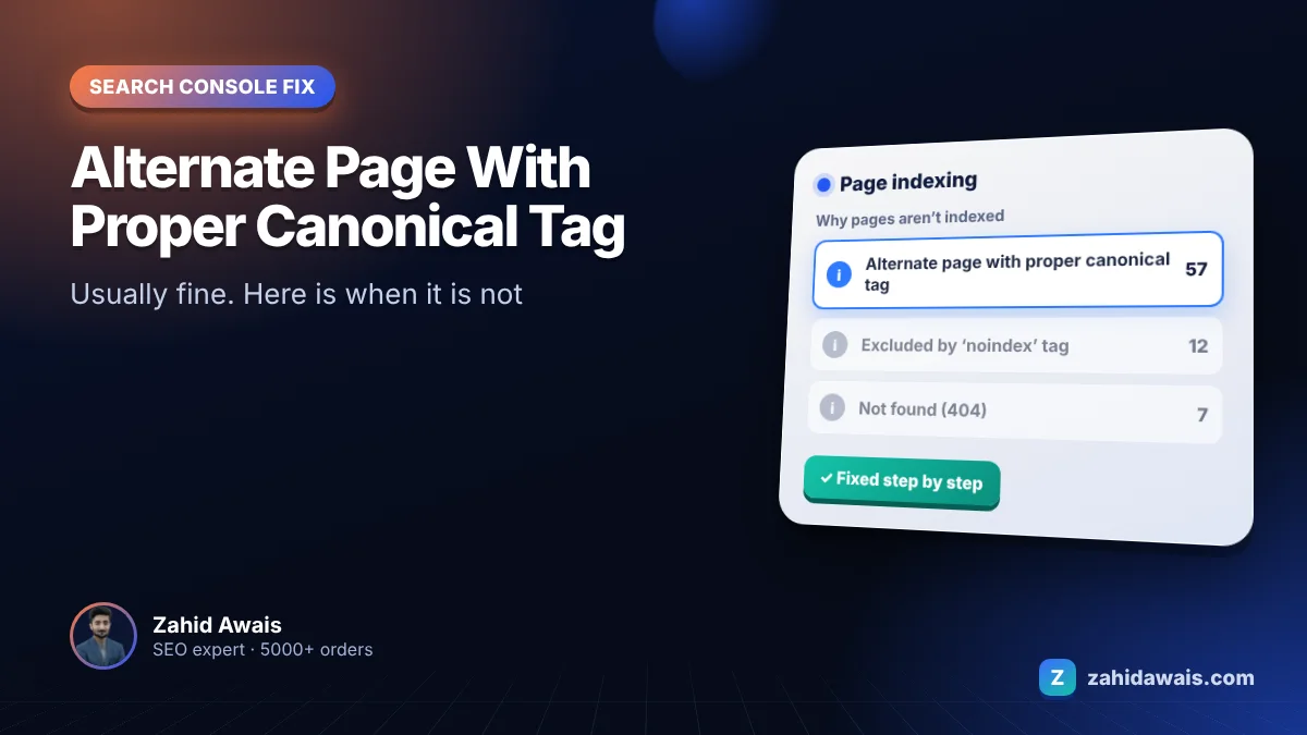 Alternate page with proper canonical tag: is it a problem?