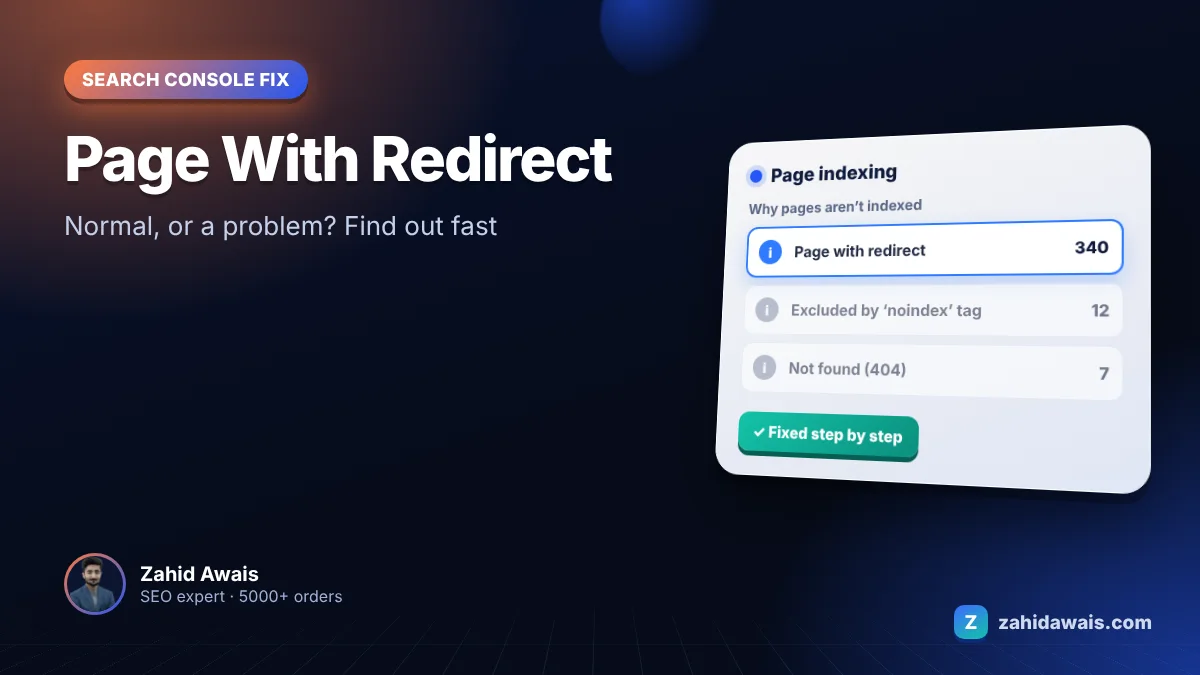 Page with redirect: what it means and when to fix it