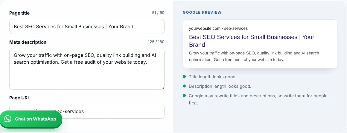 SERP snippet preview tool preview