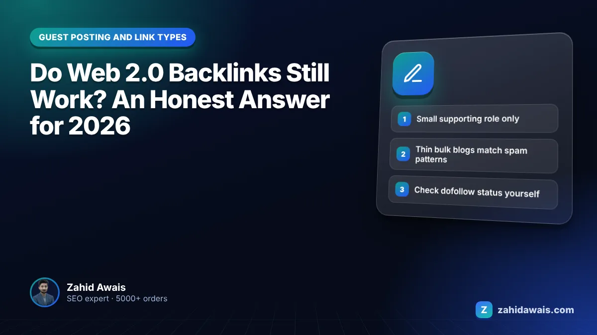 Web 2.0 blog pages on hosted platforms linking to a business website