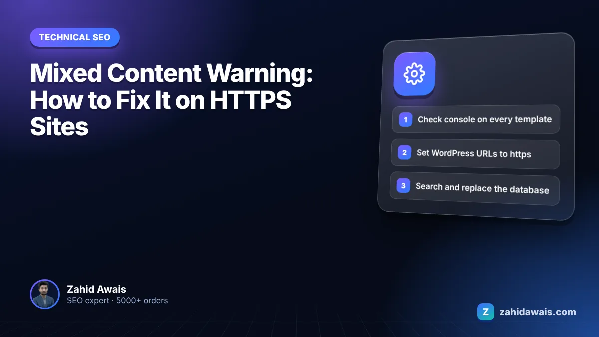 Browser address bar showing a mixed content warning on an HTTPS website