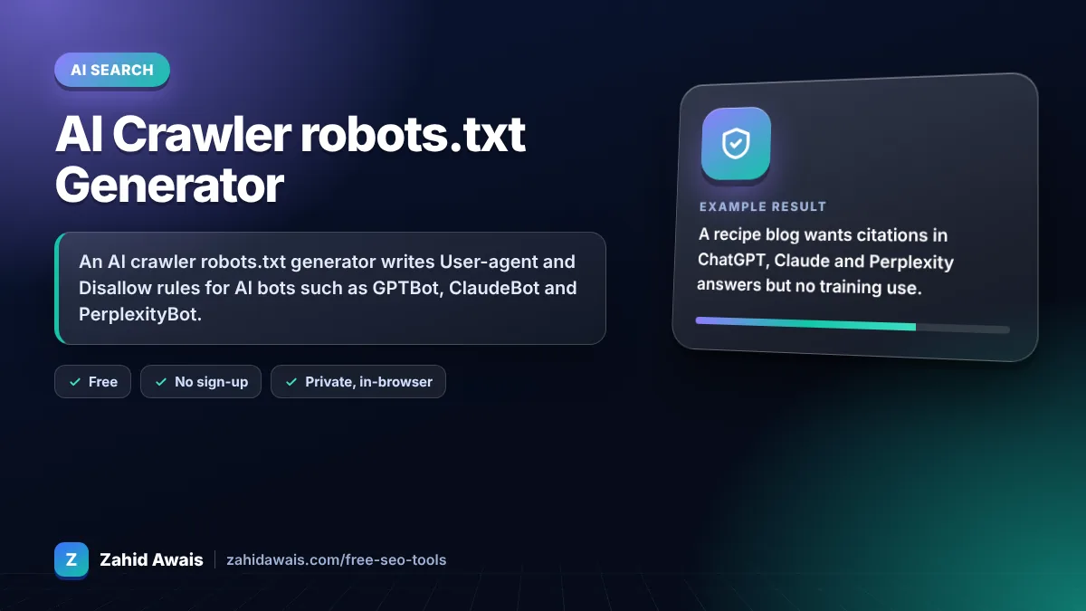 AI Crawler robots.txt Generator: what it does and an example result