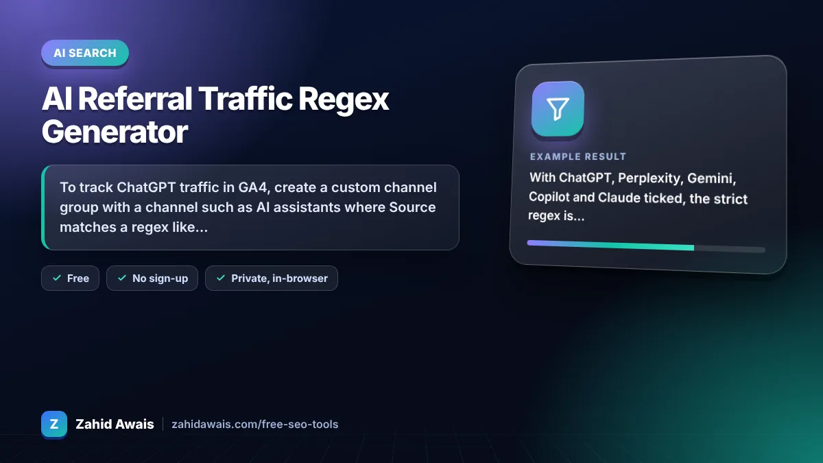 AI Referral Traffic Regex Generator: what it does and an example result