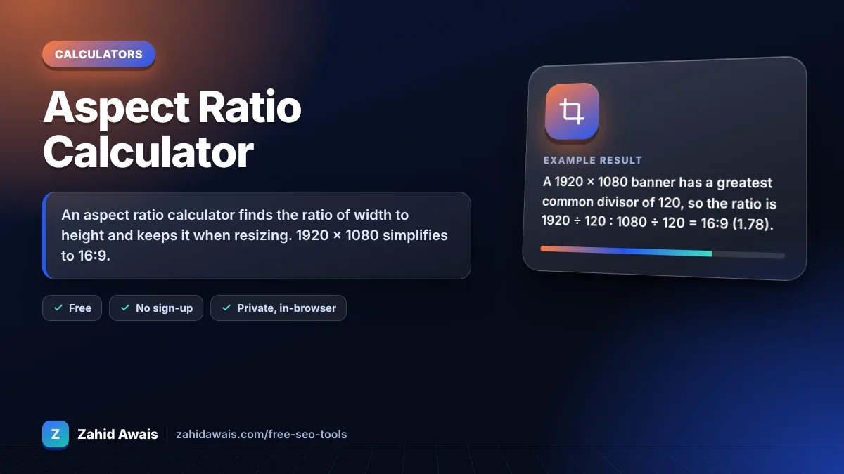 Aspect Ratio Calculator: what it does and an example result