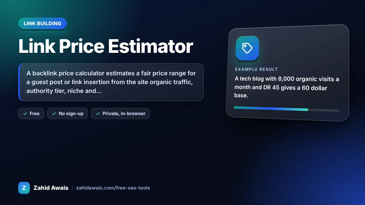 Link Price Estimator: what it does and an example result