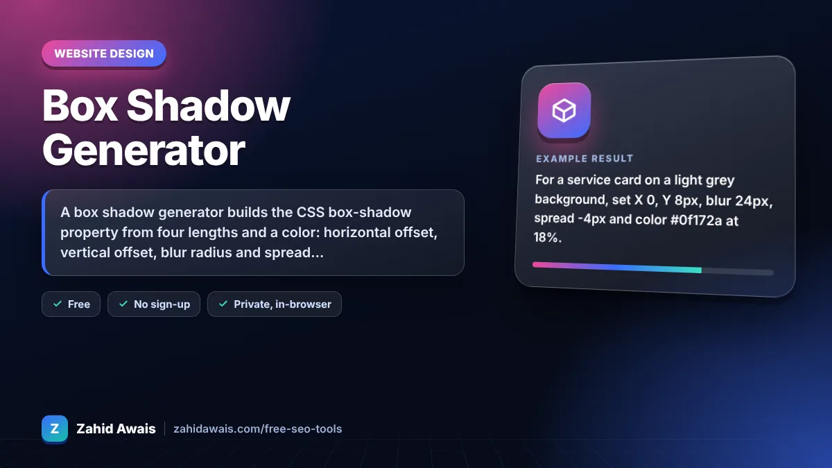 Box Shadow Generator: what it does and an example result