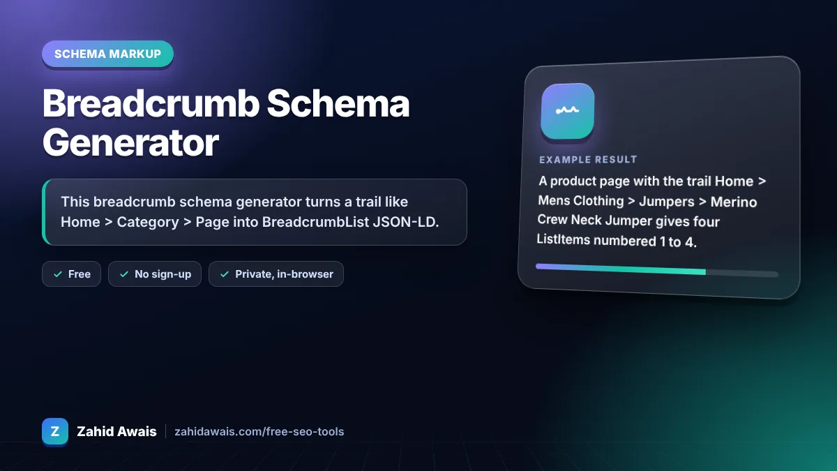 Breadcrumb Schema Generator: what it does and an example result