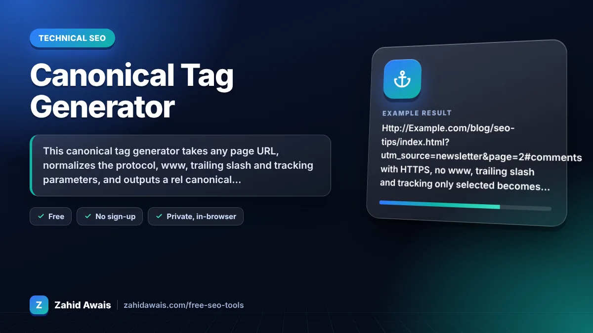 Canonical Tag Generator: what it does and an example result