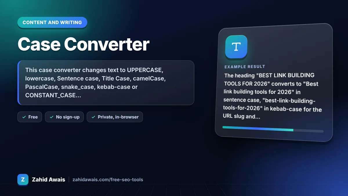 Case Converter: what it does and an example result