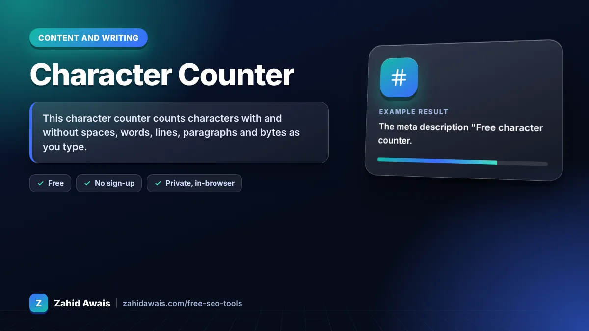 Character Counter: what it does and an example result