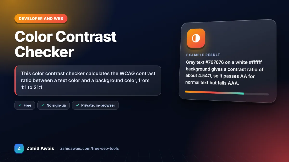 Color Contrast Checker: what it does and an example result