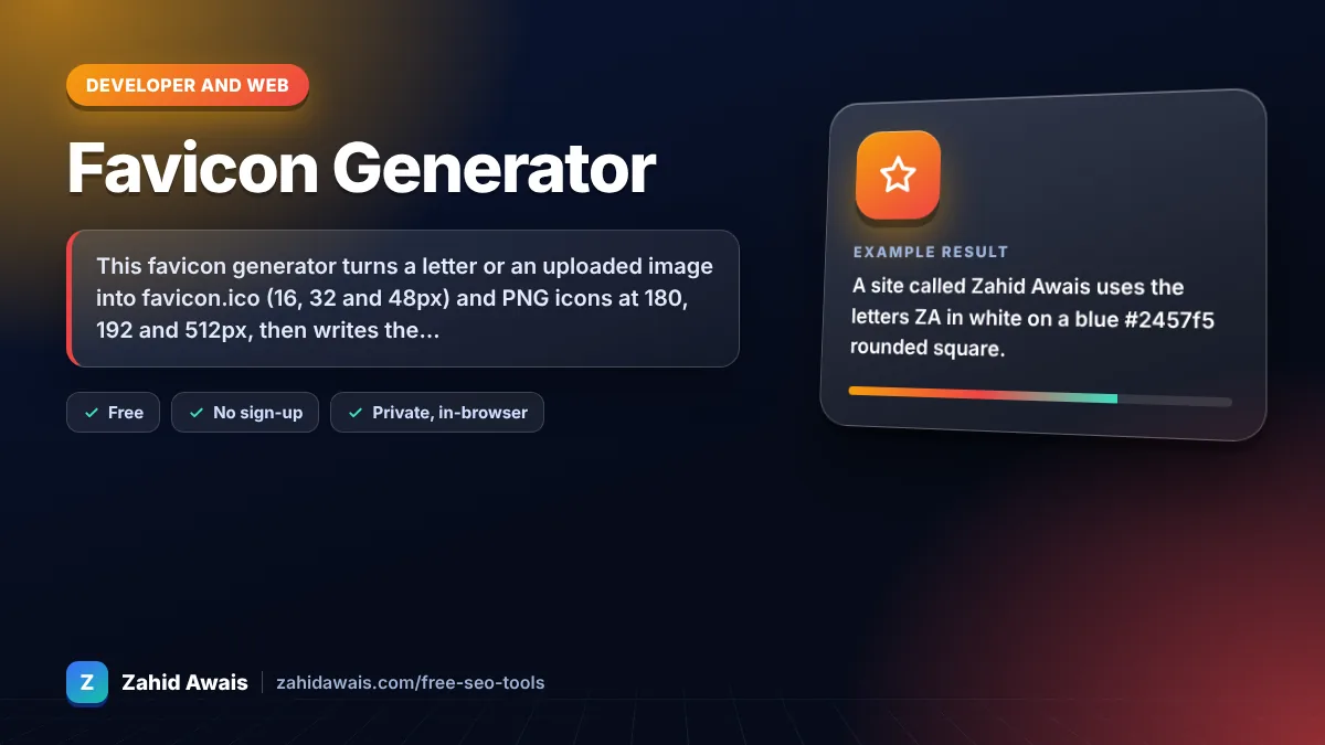 Favicon Generator: what it does and an example result