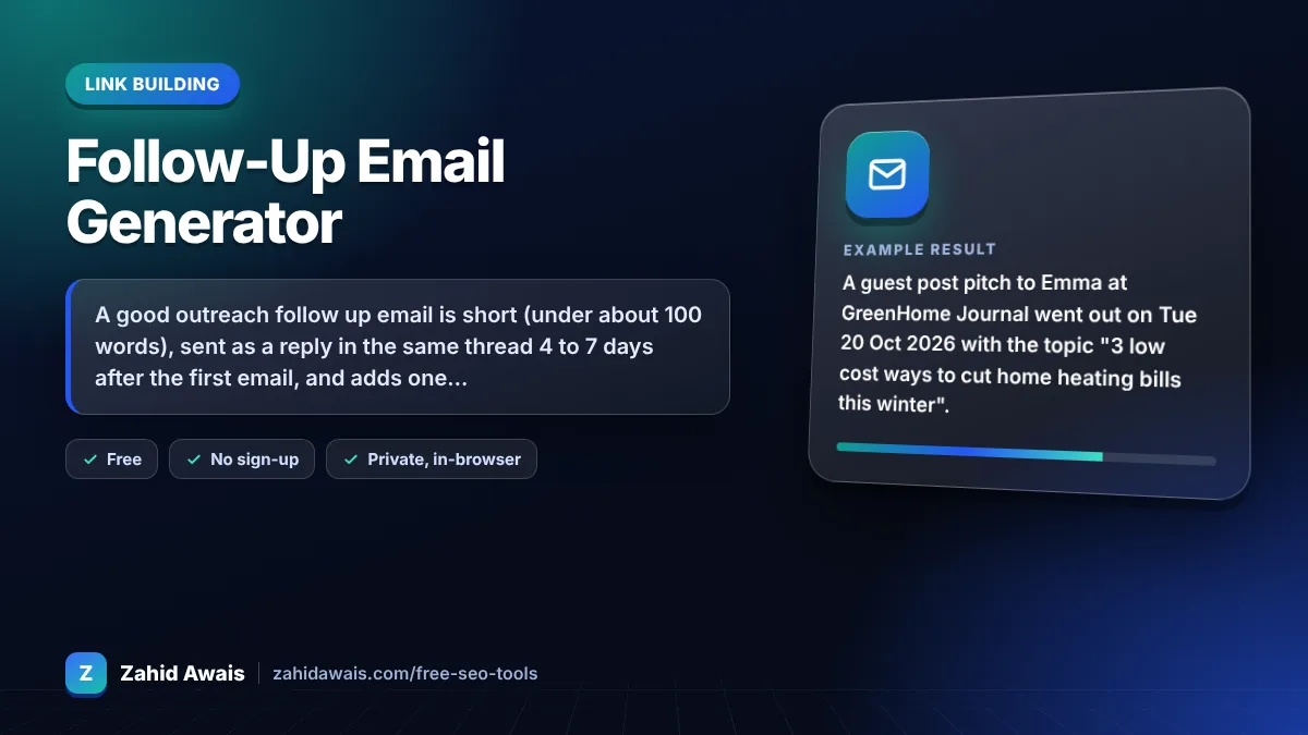 Follow-Up Email Generator: what it does and an example result