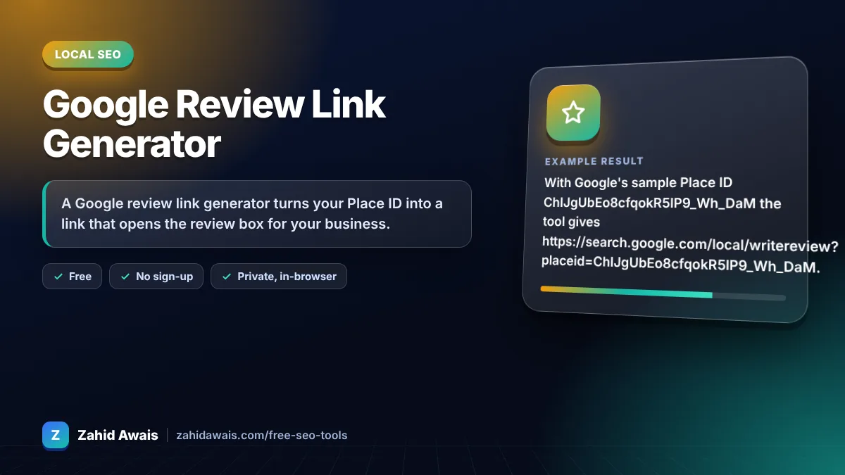 Google Review Link Generator: what it does and an example result