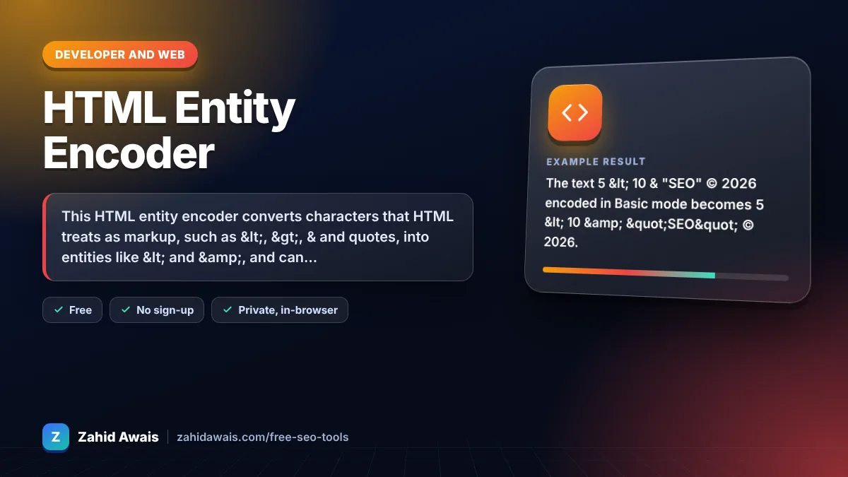 HTML Entity Encoder: what it does and an example result