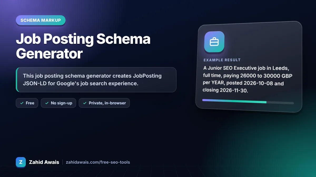 Job Posting Schema Generator: what it does and an example result
