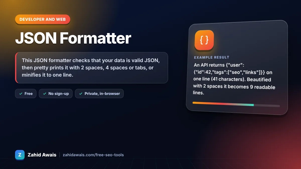 JSON Formatter: what it does and an example result