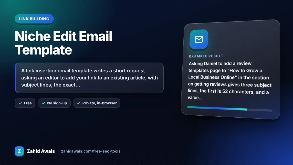 Niche Edit Email Template: what it does and an example result