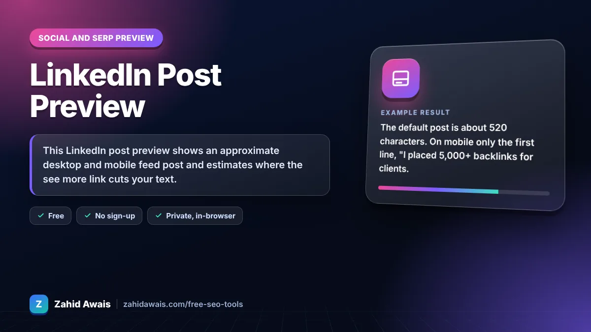 LinkedIn Post Preview: what it does and an example result