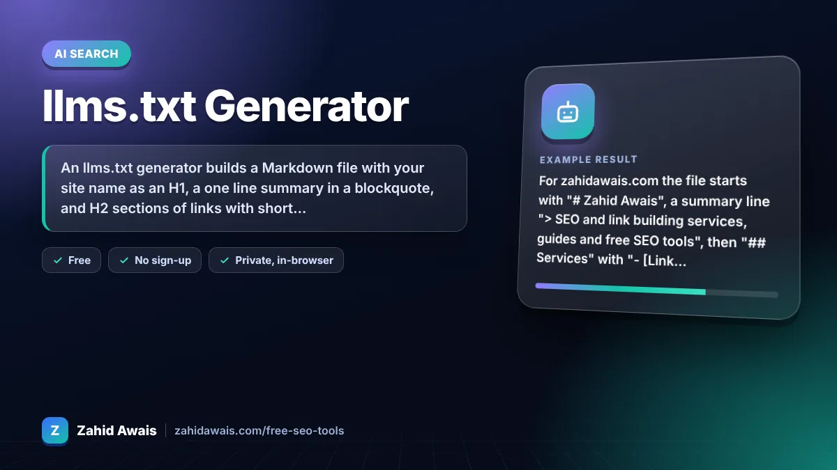 llms.txt Generator: what it does and an example result