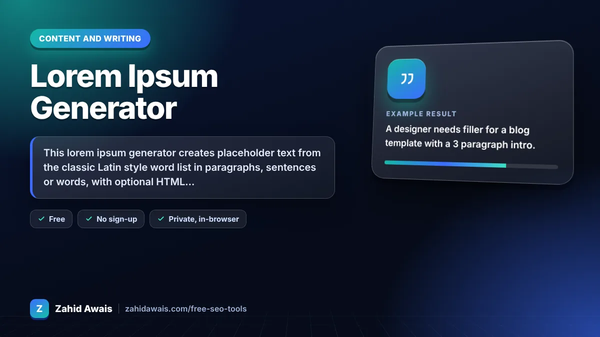 Lorem Ipsum Generator: what it does and an example result