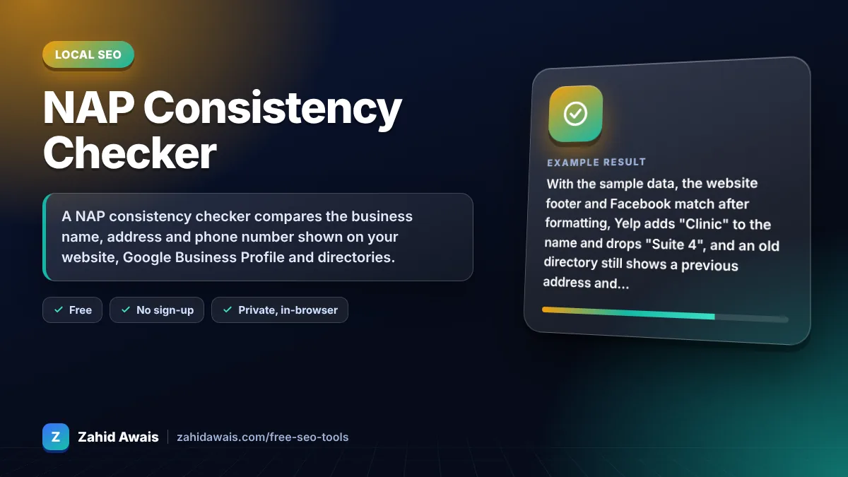 NAP Consistency Checker: what it does and an example result