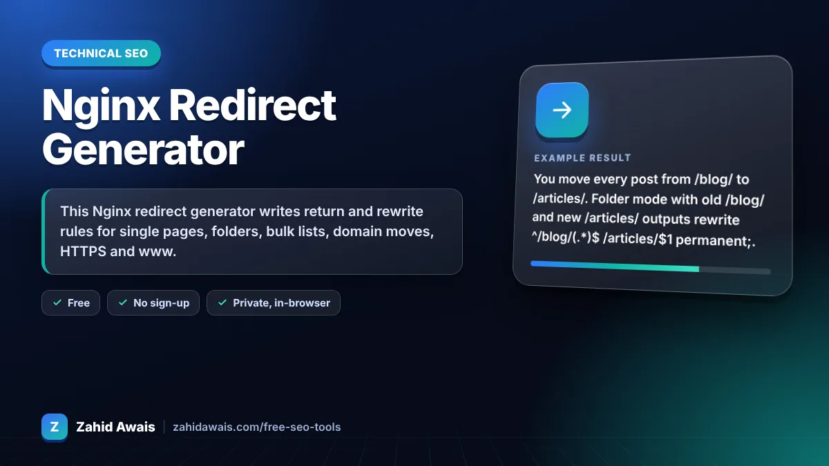 Nginx Redirect Generator: what it does and an example result