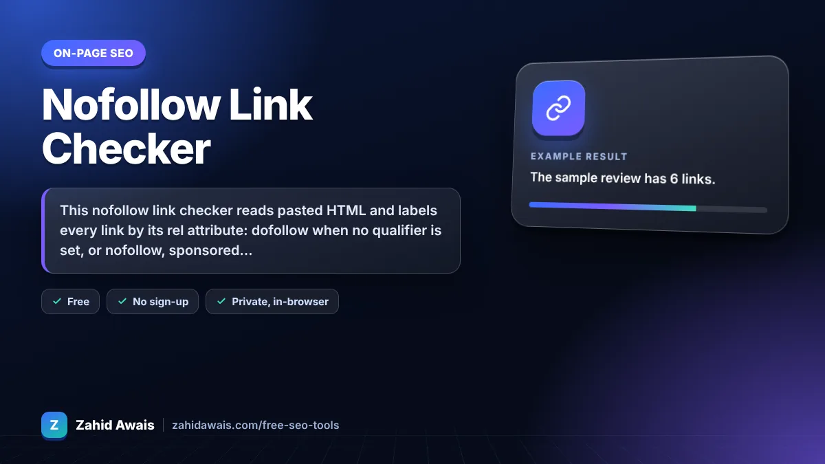 Nofollow Link Checker: what it does and an example result