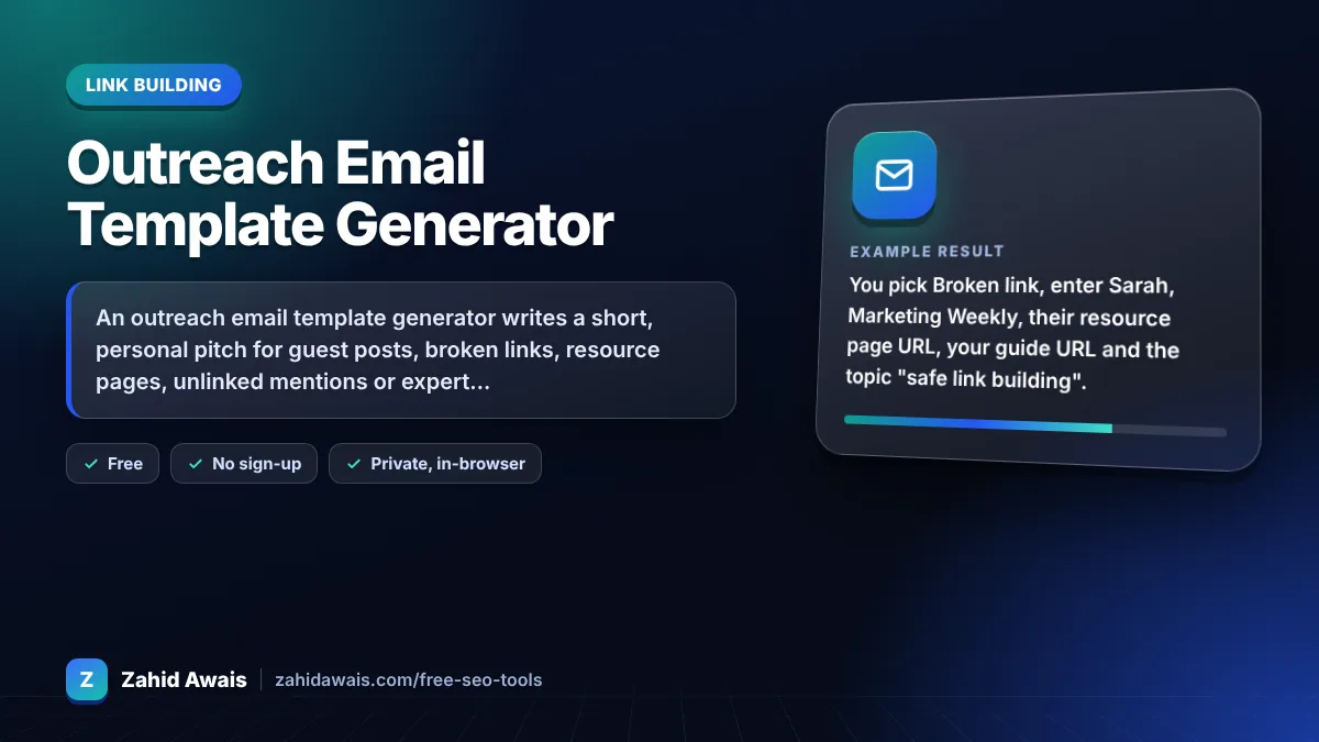 Outreach Email Template Generator: what it does and an example result