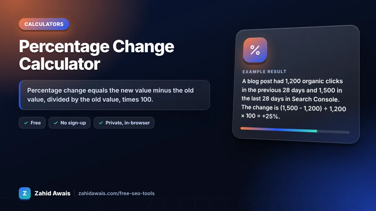 Percentage Change Calculator: what it does and an example result
