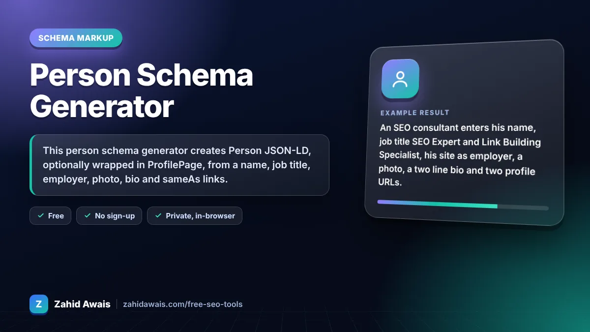 Person Schema Generator: what it does and an example result