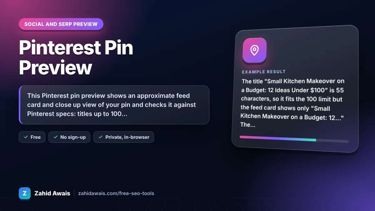 Pinterest Pin Preview: what it does and an example result