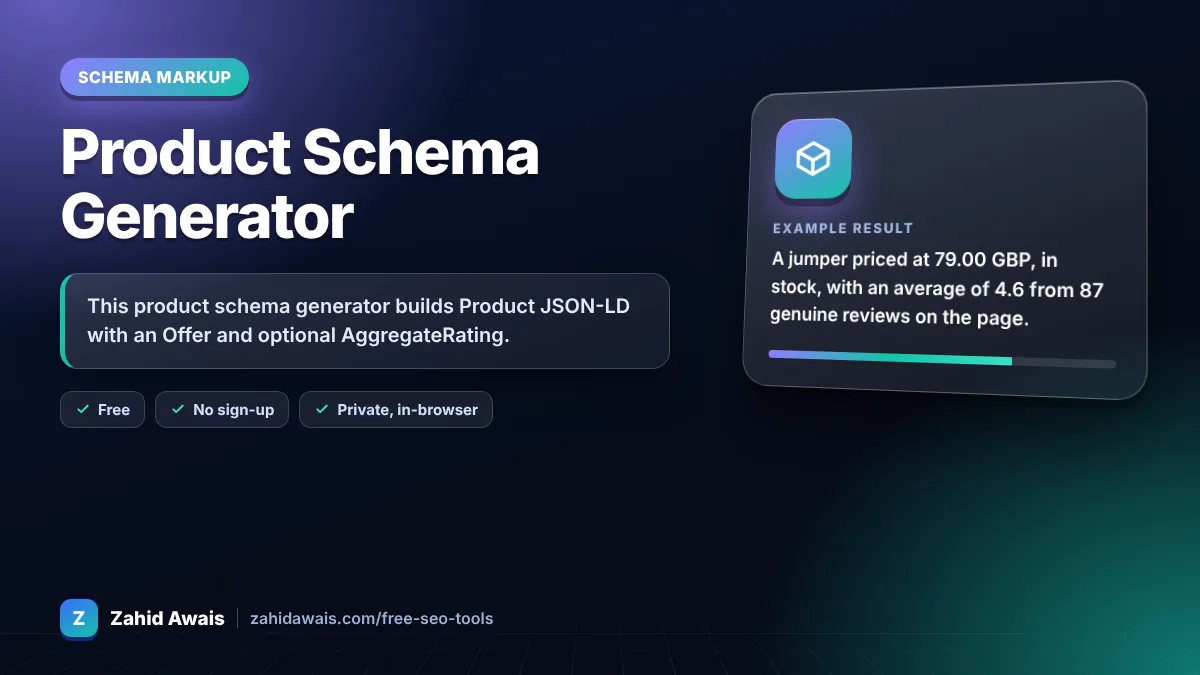 Product Schema Generator: what it does and an example result