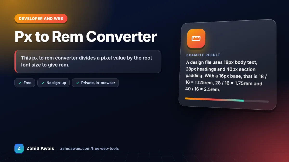 Px to Rem Converter: what it does and an example result