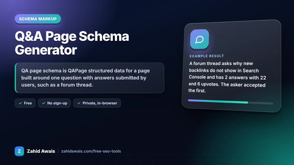 Q&A Page Schema Generator: what it does and an example result