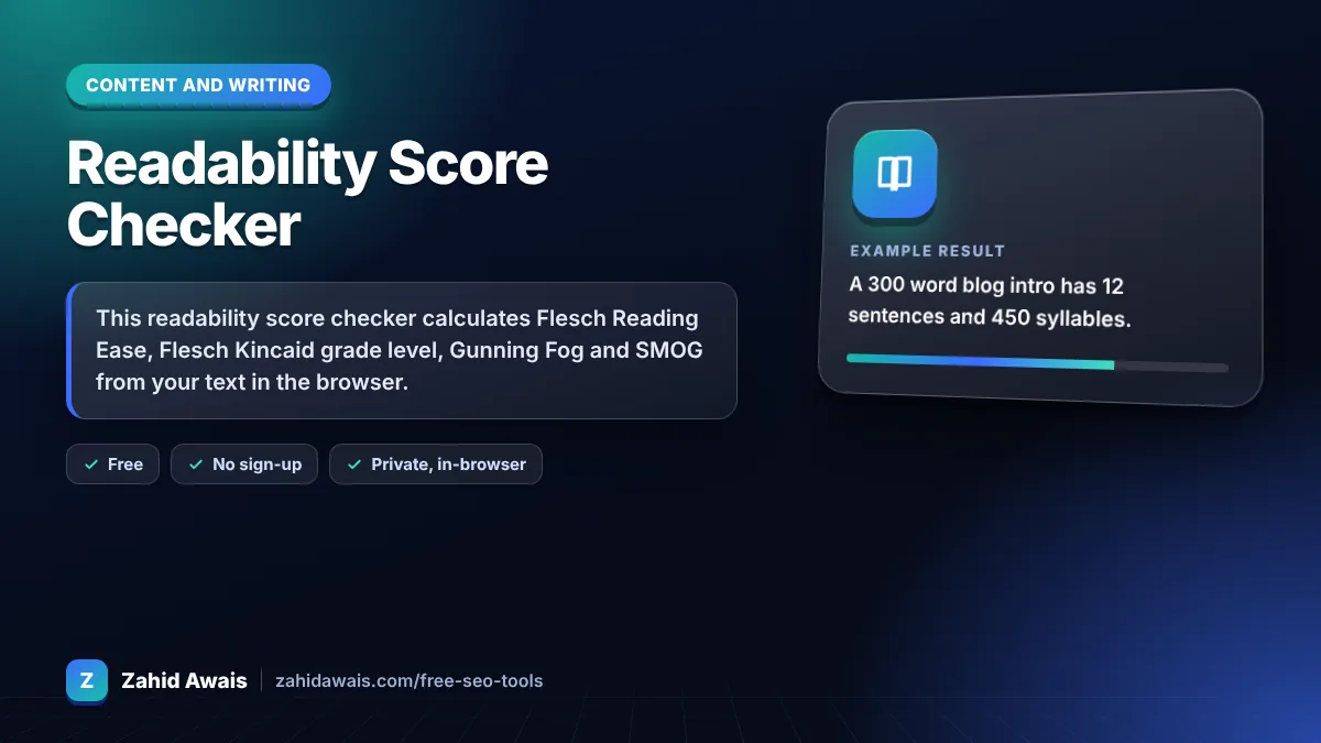 Readability Score Checker: what it does and an example result