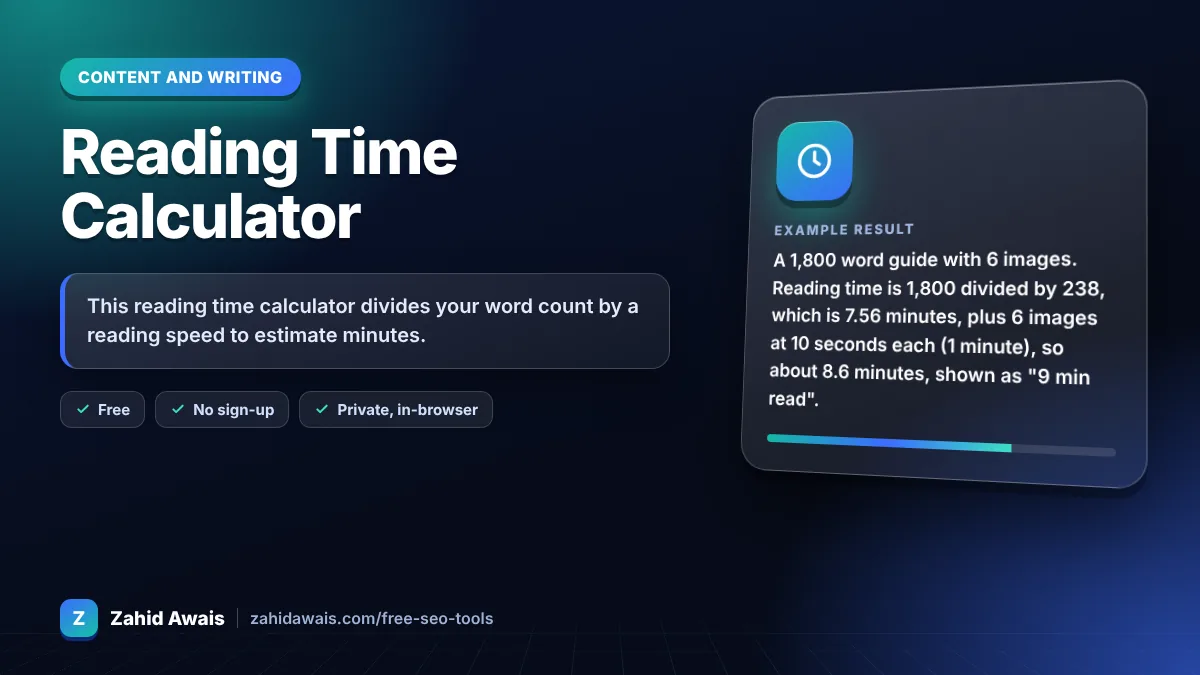 Reading Time Calculator: what it does and an example result