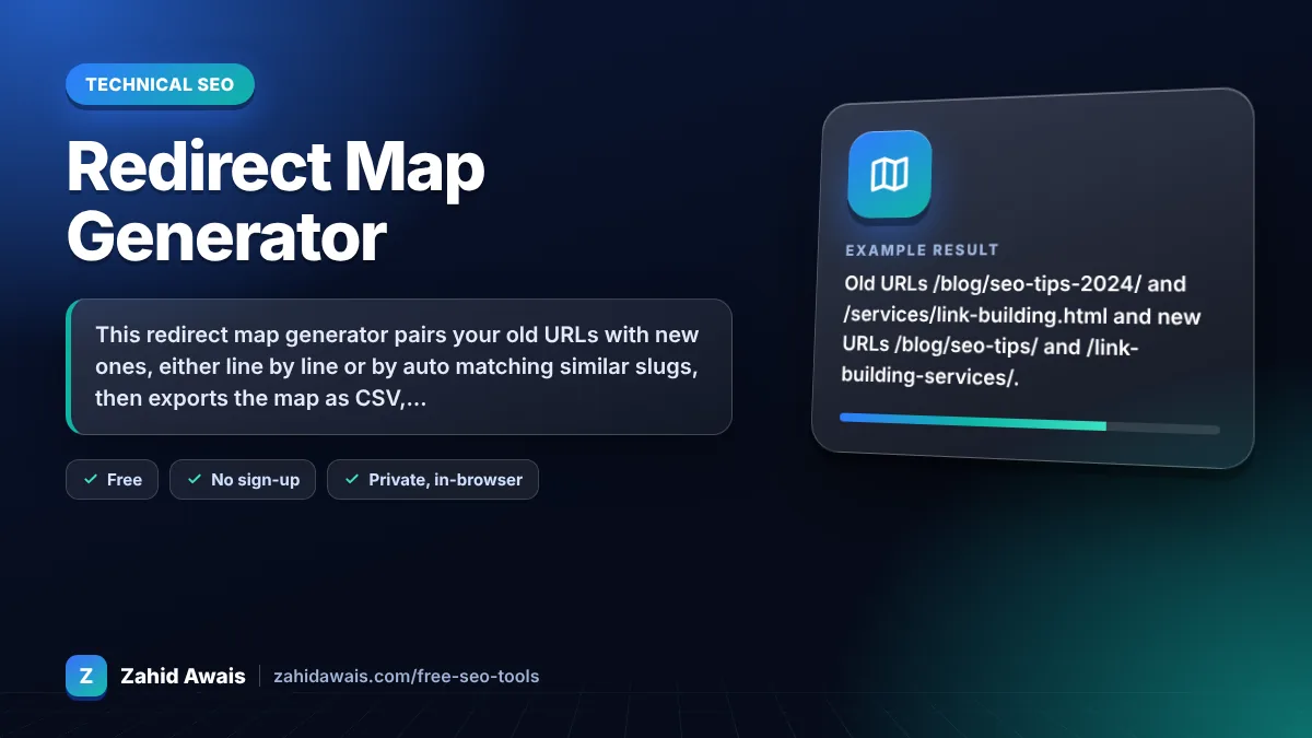 Redirect Map Generator: what it does and an example result