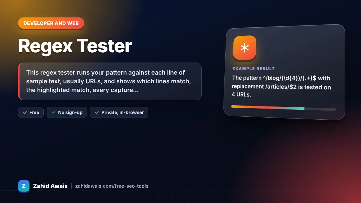 Regex Tester: what it does and an example result