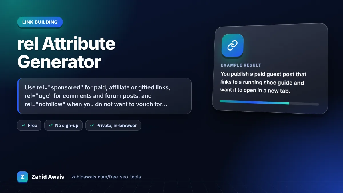 rel Attribute Generator: what it does and an example result