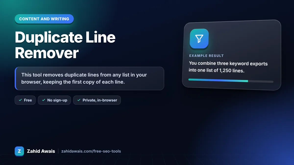 Duplicate Line Remover: what it does and an example result