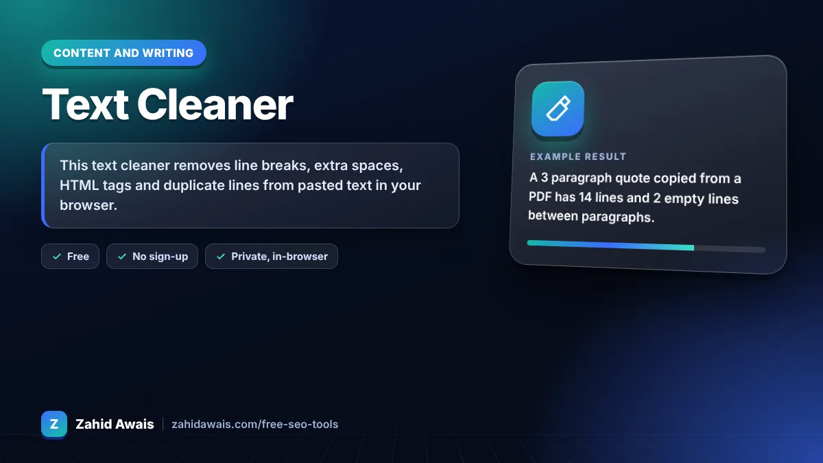 Text Cleaner: what it does and an example result