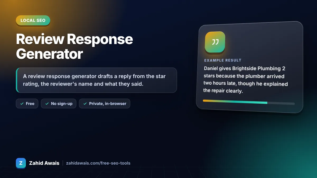 Review Response Generator: what it does and an example result