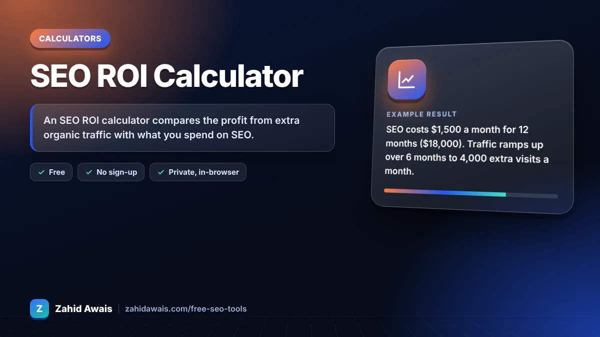SEO ROI Calculator: what it does and an example result