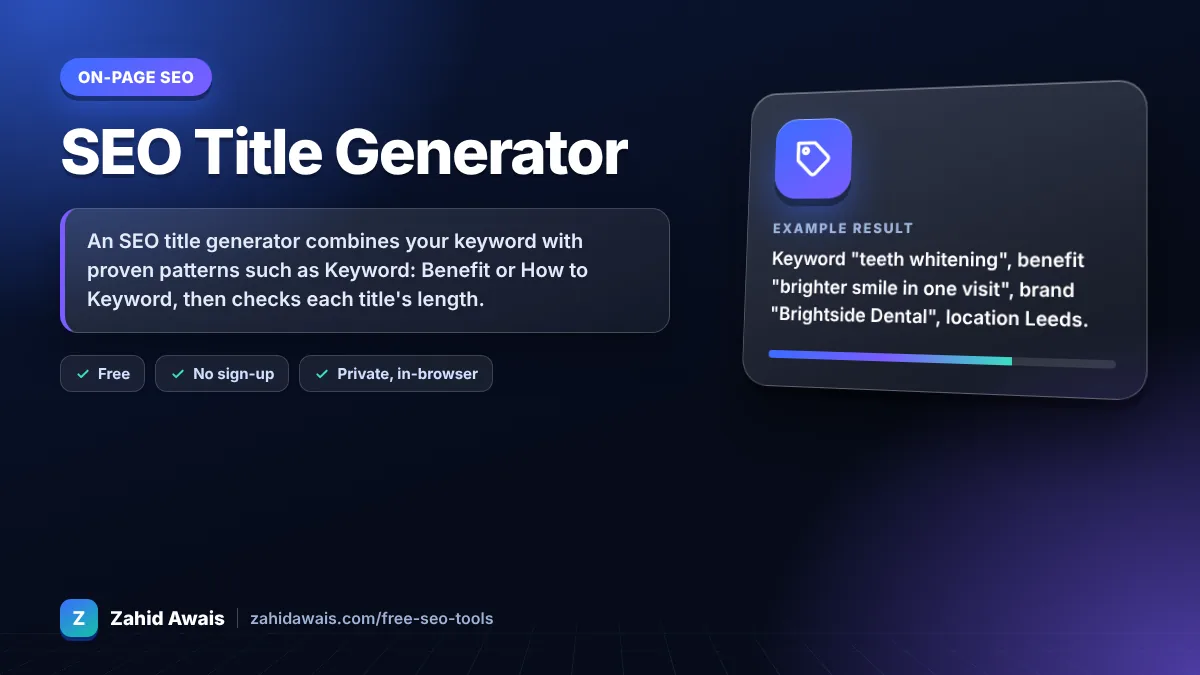 SEO Title Generator: what it does and an example result