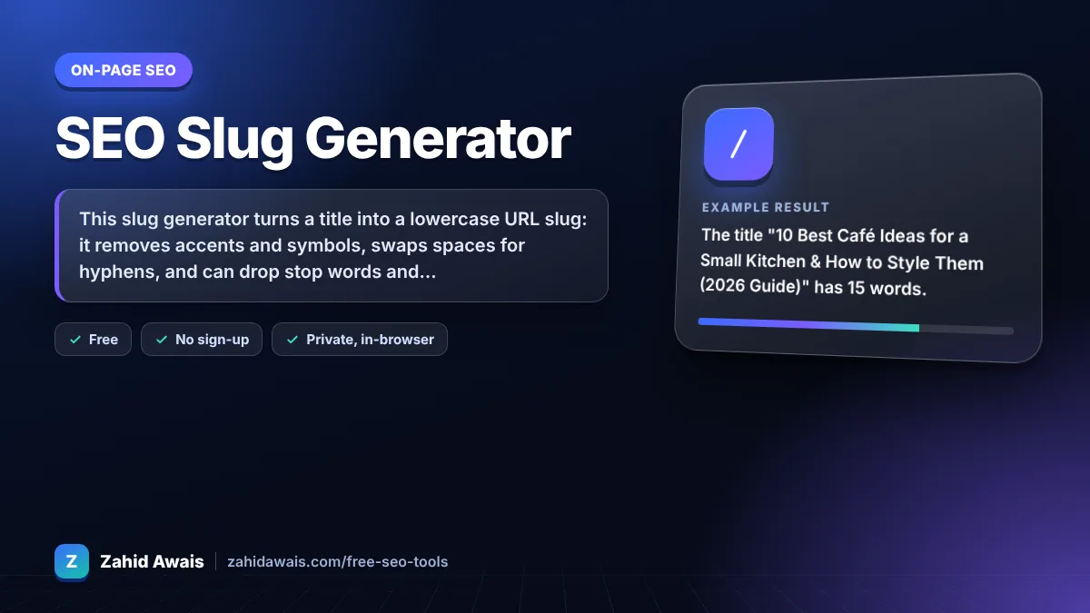 SEO Slug Generator: what it does and an example result