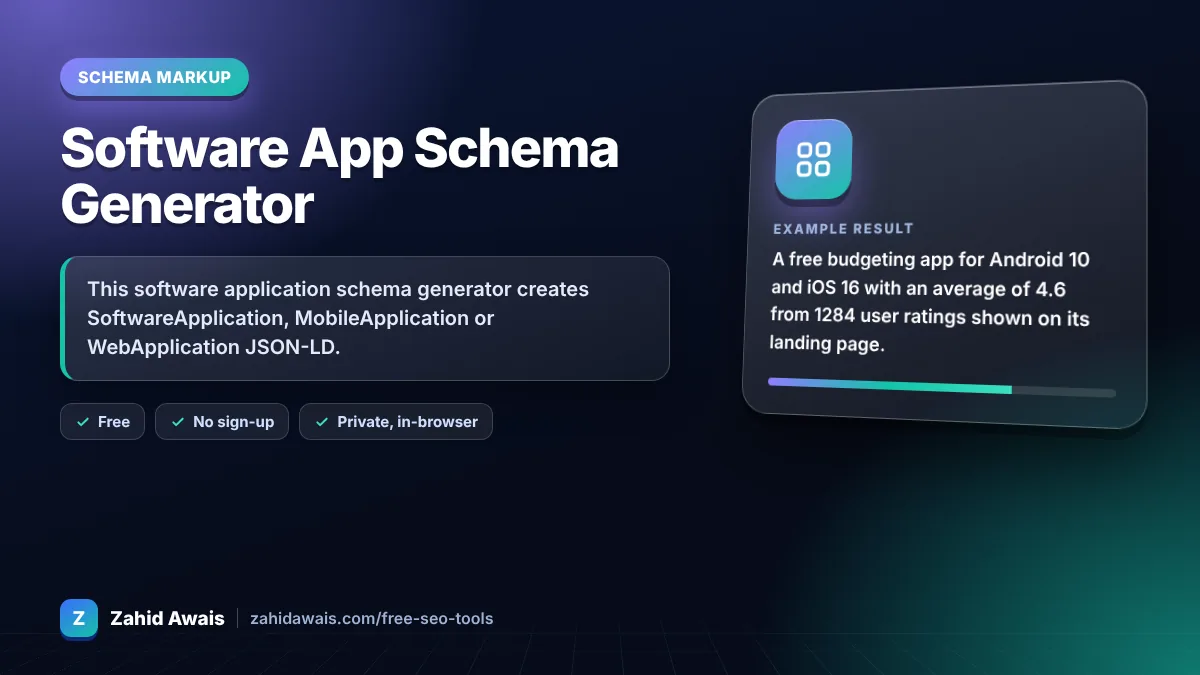Software App Schema Generator: what it does and an example result