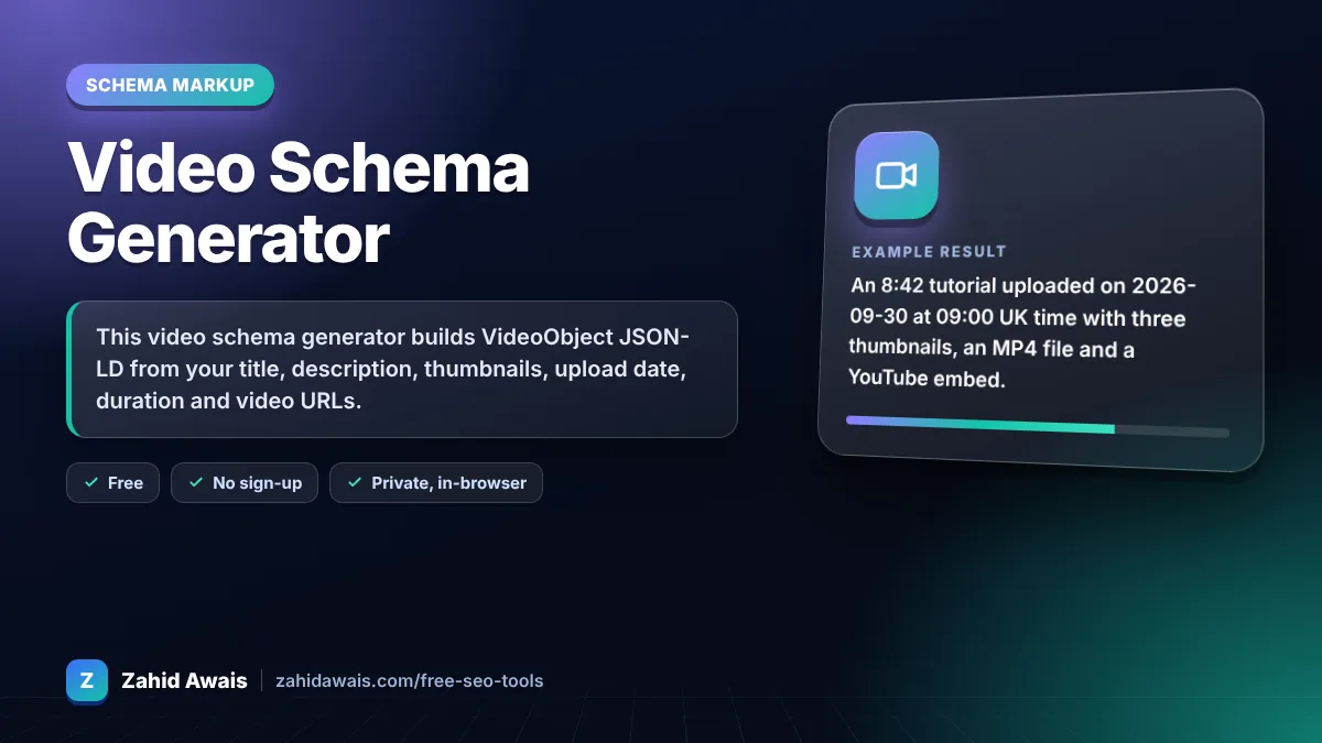 Video Schema Generator: what it does and an example result