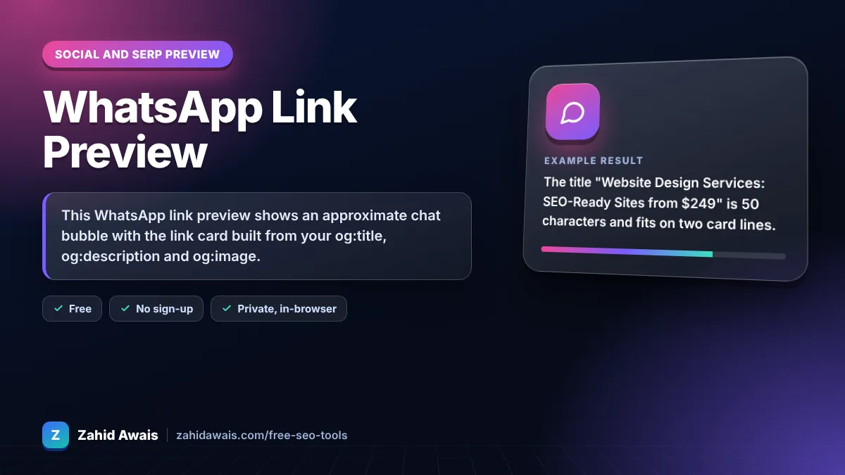 WhatsApp Link Preview: what it does and an example result