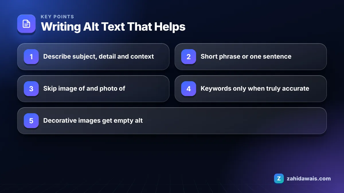 Key points: Writing Alt Text That Helps